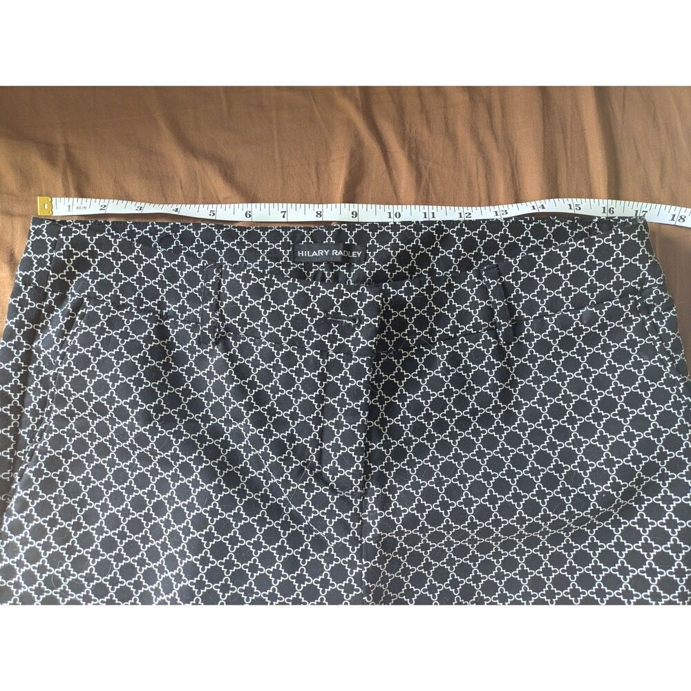 Hilary Radley Trellis Pattern Print Split Hem Capri Pants Sz 10 - Picture 4 of 6